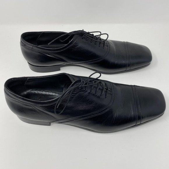 prada leather lace-up shoes